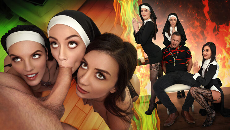 BFFs – Three Horny Nuns Fuck the Devil Out of Him