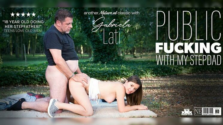 Mature.nl – Dirty old man fucking his 18 year stepdaughter Gabriella Lati in public at the park