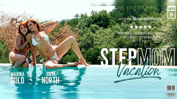 Mature.nl – Stepdaughter Marina Gold eating her Stepmom Julia North’s wet pussy on vacation under the sun
