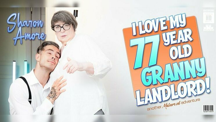 Mature.nl – Toyboy student gets caught by his 77 year old anal loving granny landlord Sharon Amore jerking off