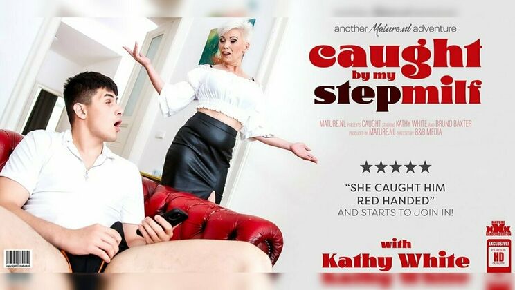 Mature.nl – When StepMILF Kathy White catches her stepson masturbate she wants in on the action