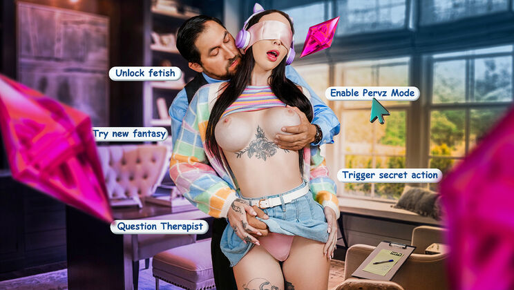 Perv Therapy – “Fucking IRL?!” Shy E-Girl Squirts All Over Her Pervy Therapist’s Cock