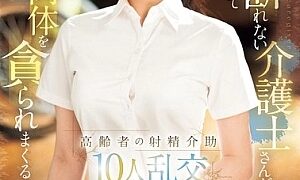 Watch A Kind And Refusal-prone Caregiver Has Her Young Body Devoured... Elderly Ejaculation Assistance 10-person Orgy Kuroshima Rei